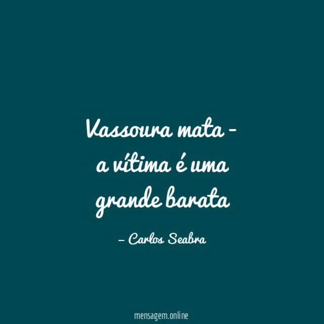 vassoura mata - a vítima é uma grande barata