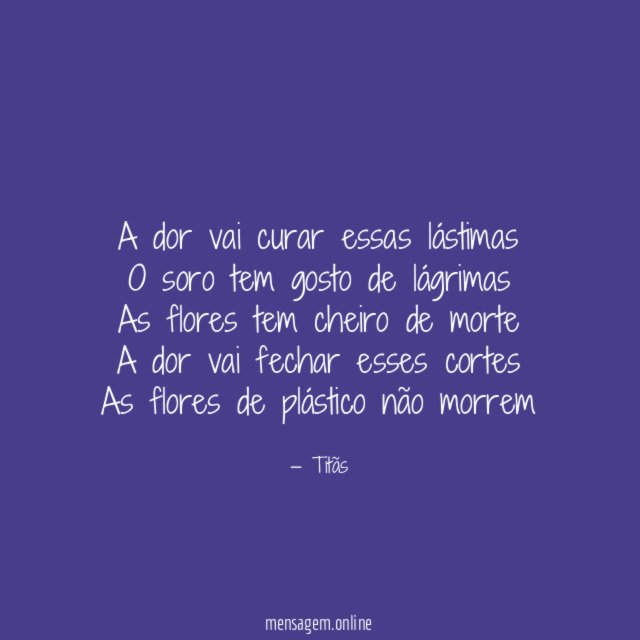 A dor vai curar essas lástimas O soro tem