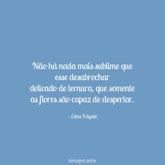 Não há nada mais sublime que esse desabrochar delicado de ternura