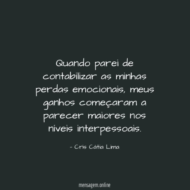 Quando parei de contabilizar as minhas perdas emocionais