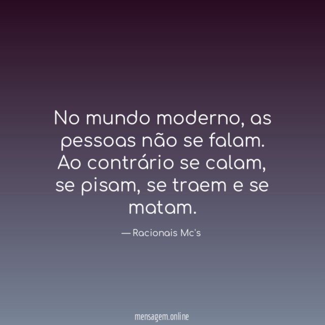 No mundo moderno