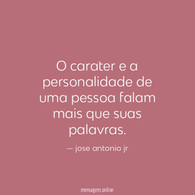 o carater e a personalidade de uma pessoa