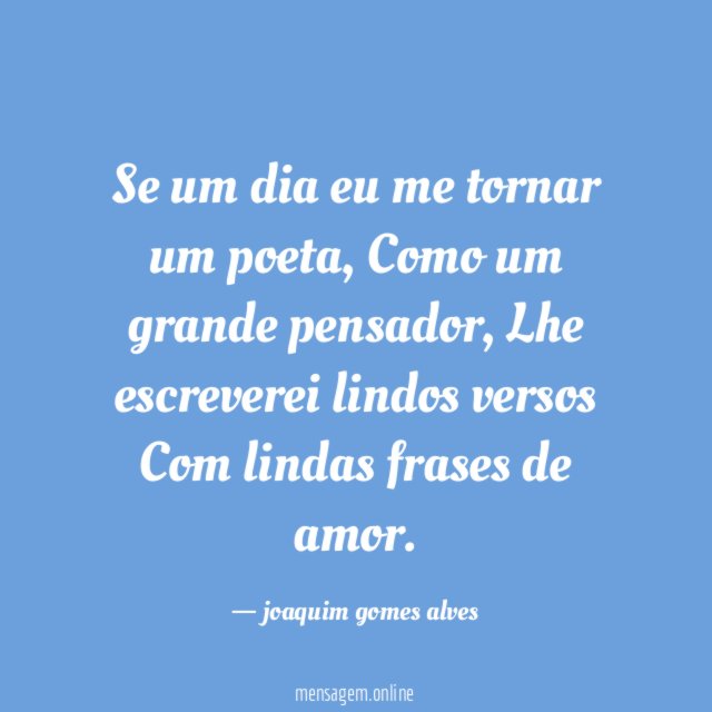 Se um dia eu me tornar um poeta