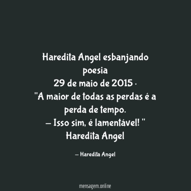 Haredita Angel esbanjando poesia
29 de maio de 2015 ·