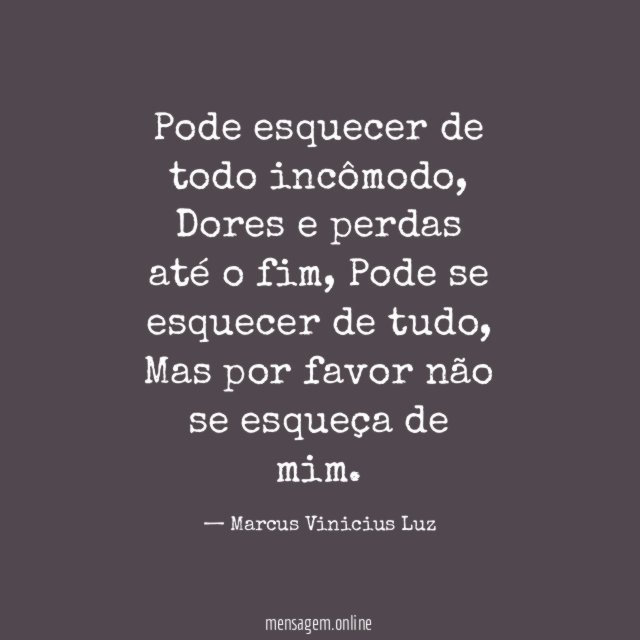 Pode esquecer de todo incômodo