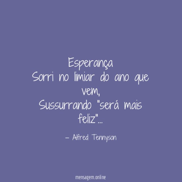 Esperança Sorri no limiar do ano que vem