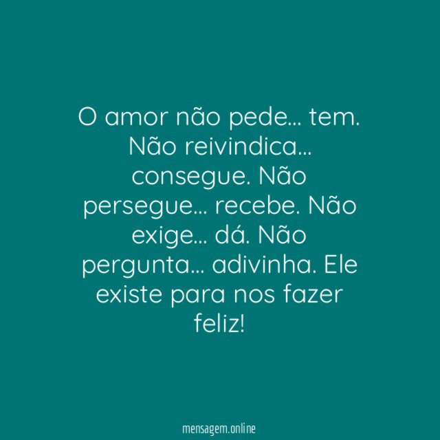 O amor não pede