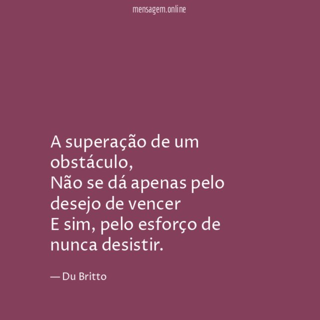 A superação de um obstáculo