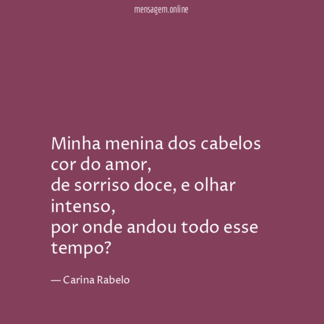 Minha menina dos cabelos cor do amor