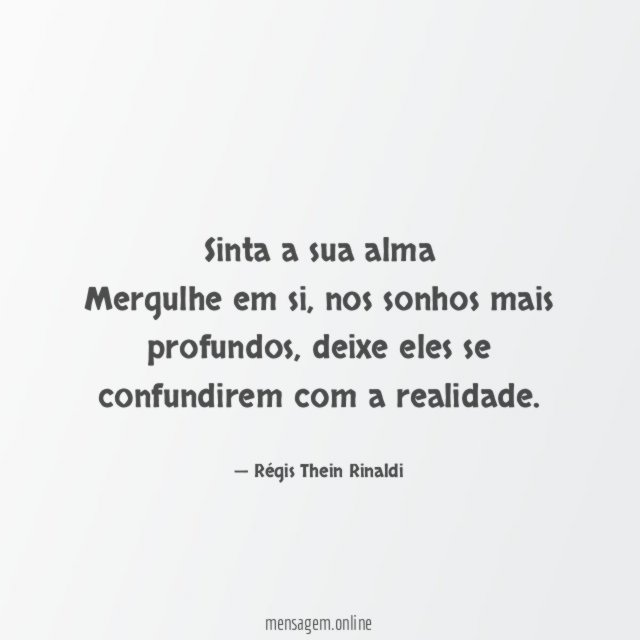 Sinta a sua alma