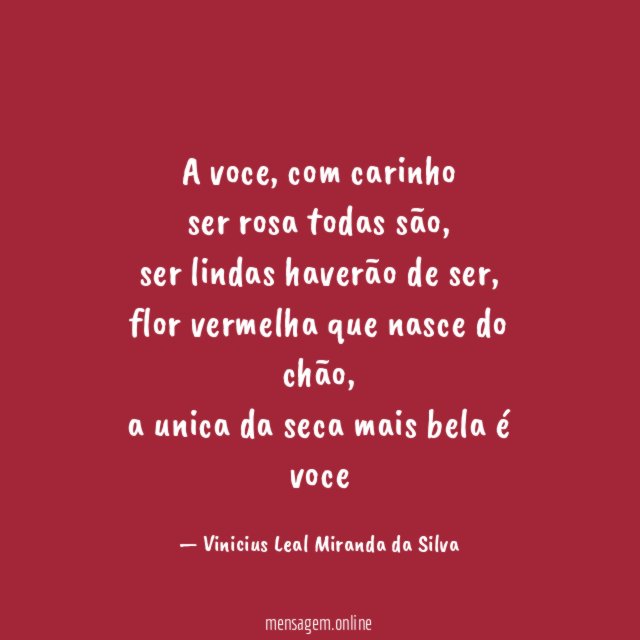 A voce, com carinho