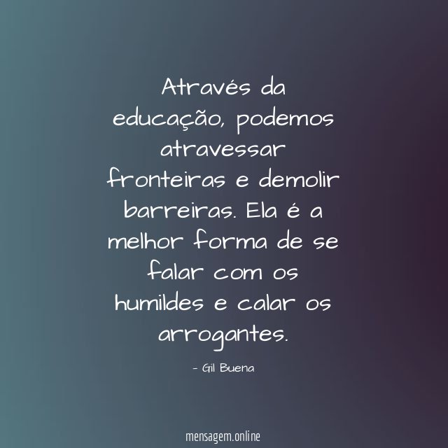 Através da educação
