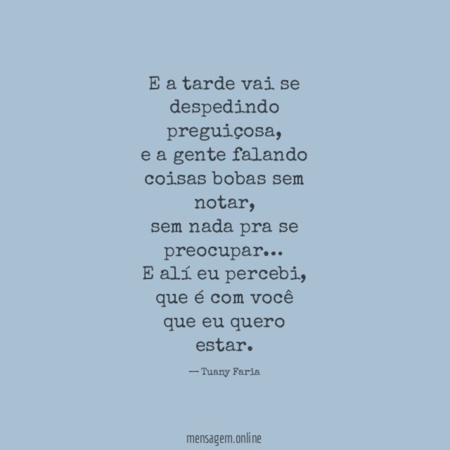 E a tarde vai se despedindo preguiçosa