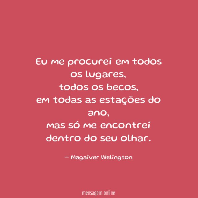 Eu me procurei em todos os lugares
