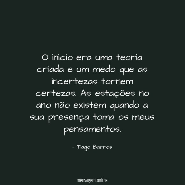 O inicio era uma teoria criada e um