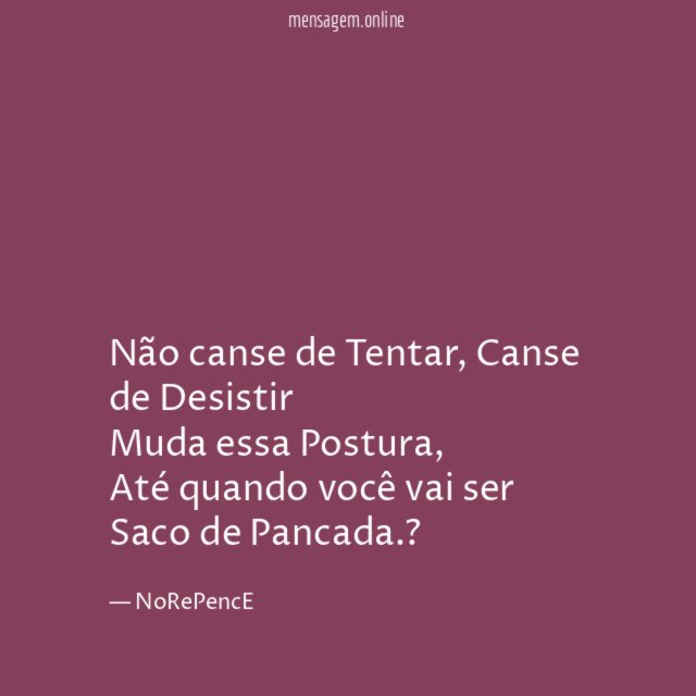 Não canse de Tentar
