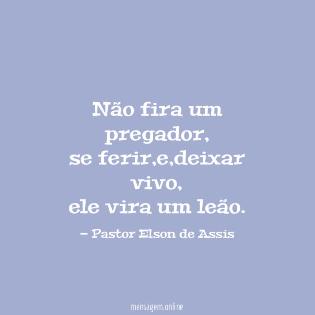não fira um pregador