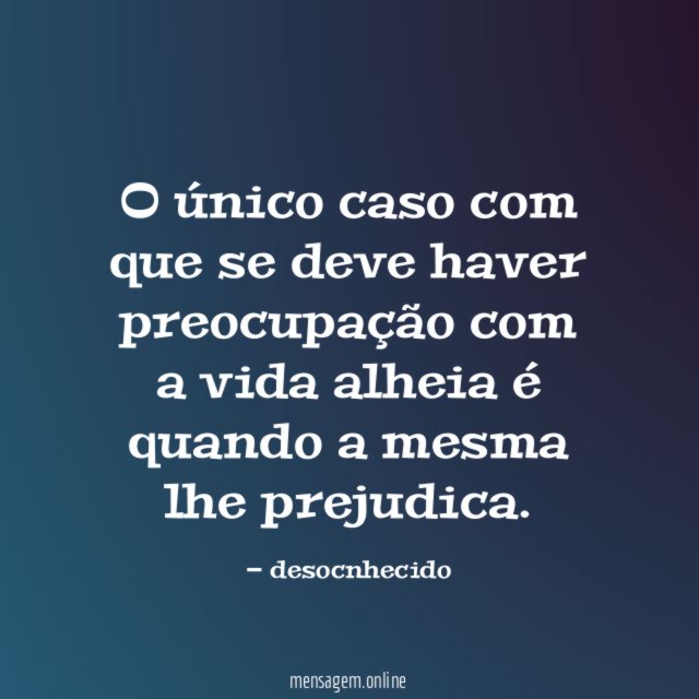 O único caso com que se deve haver