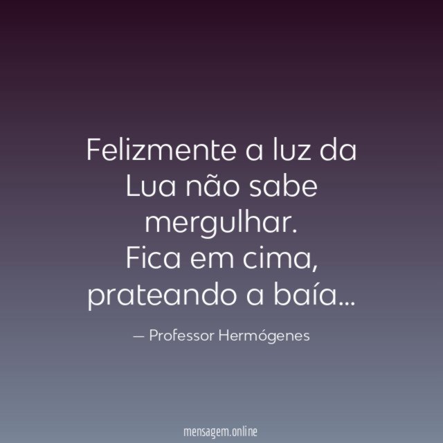 Felizmente a luz da Lua não sabe mergulhar