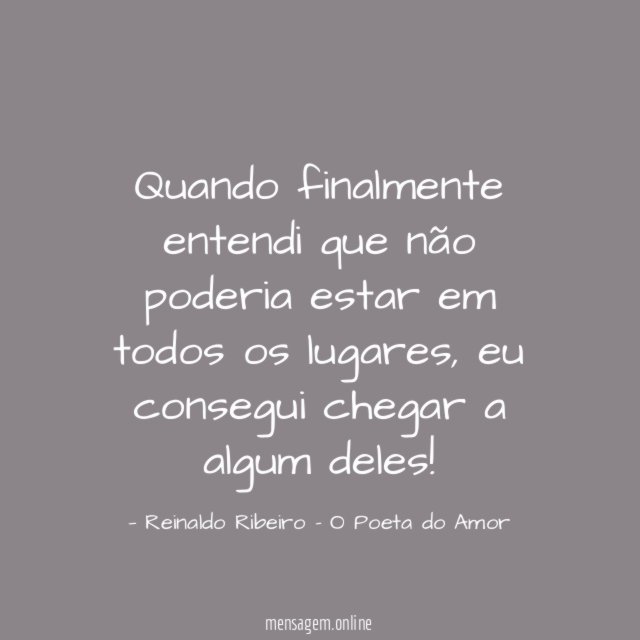 Quando finalmente entendi que não poderia estar em todos os lugares