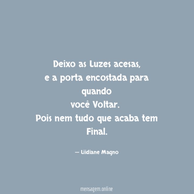 Deixo as Luzes acesas
