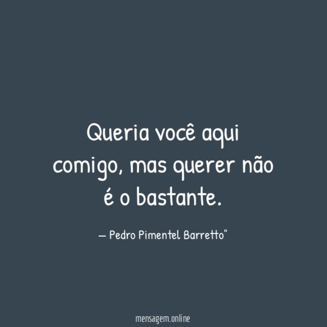 Queria você aqui comigo