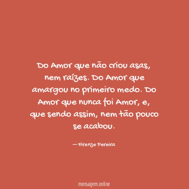 Do Amor que não criou asas