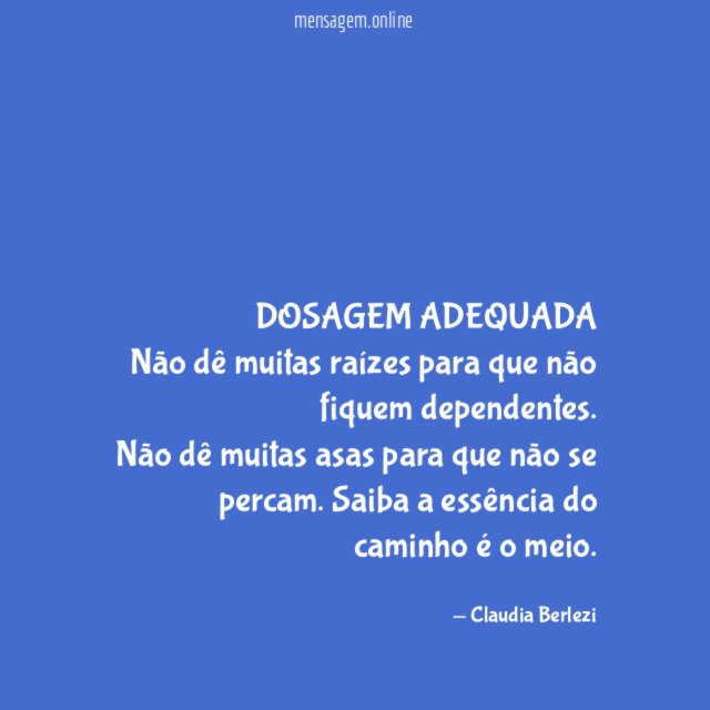 DOSAGEM ADEQUADA