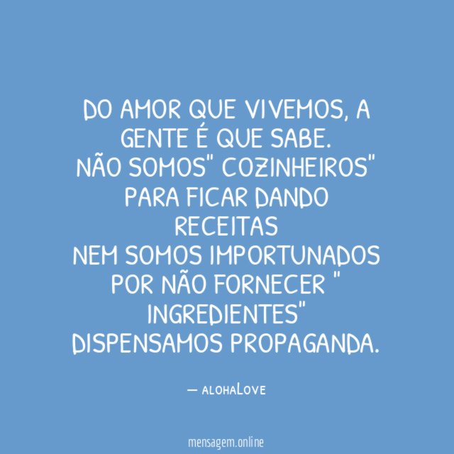 Do amor que vivemos