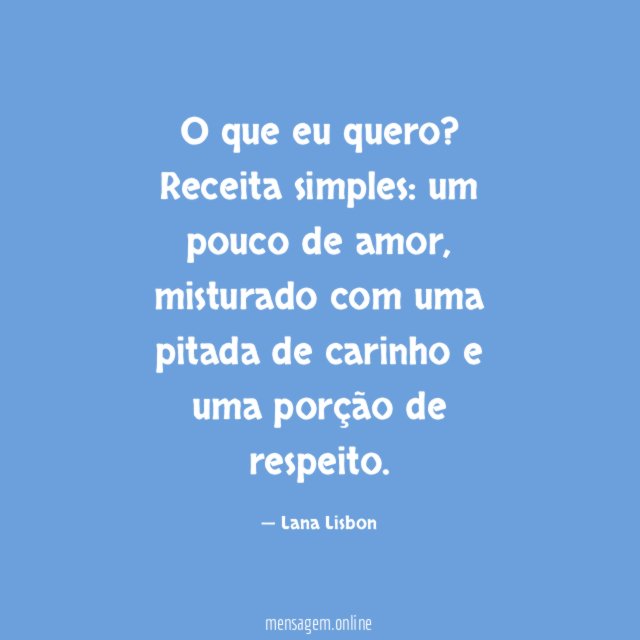 O que eu quero