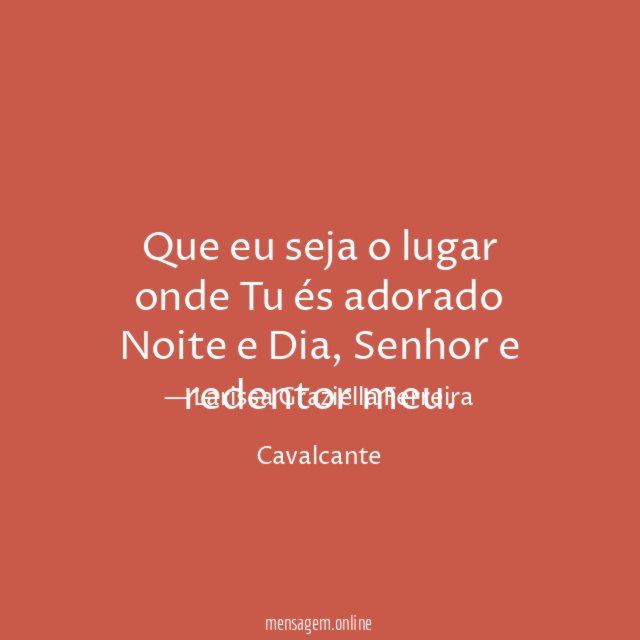 Que eu seja o lugar onde Tu és adorado Noite e Dia