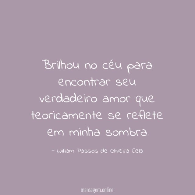 Brilhou no céu para encontrar seu verdadeiro amor