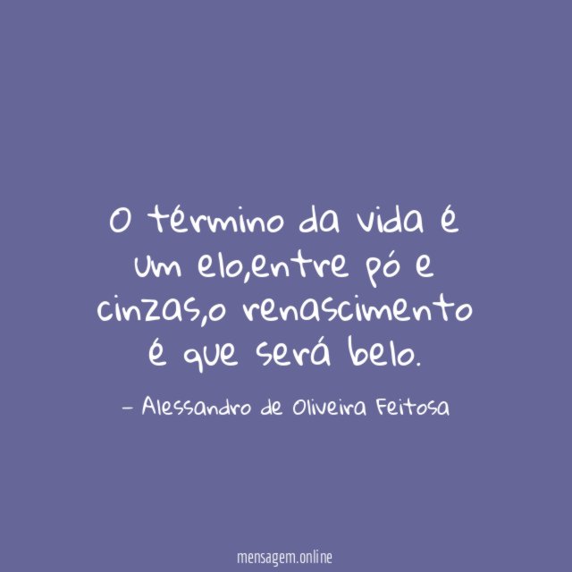 O término da vida é um elo