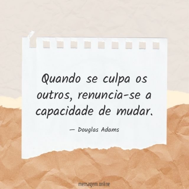 Quando se culpa os outros