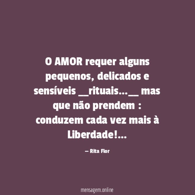 O AMOR requer alguns pequenos