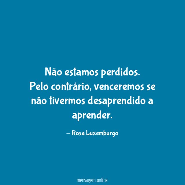 Não estamos perdidos