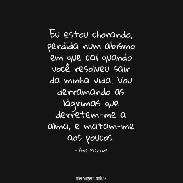 Eu estou chorando