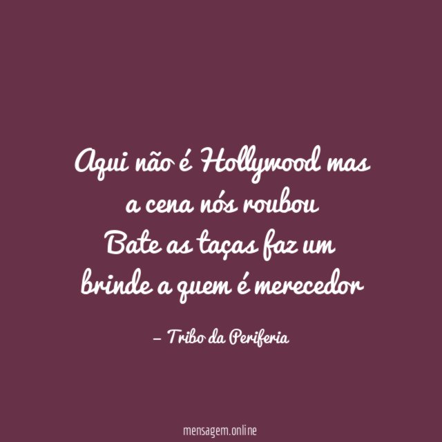 Aqui não é Hollywood mas a cena nós