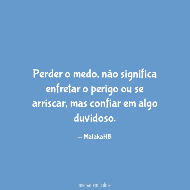 Perder o medo