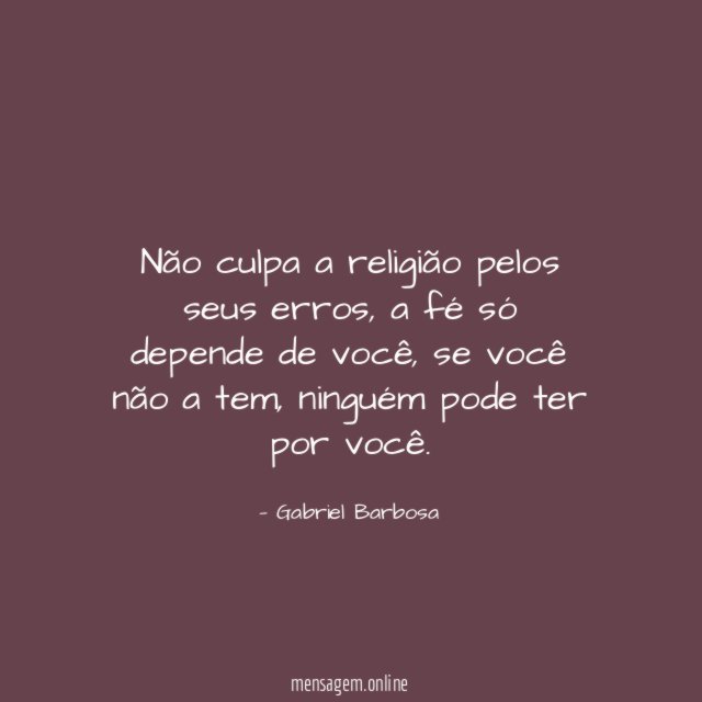 Não culpa a religião pelos seus erros