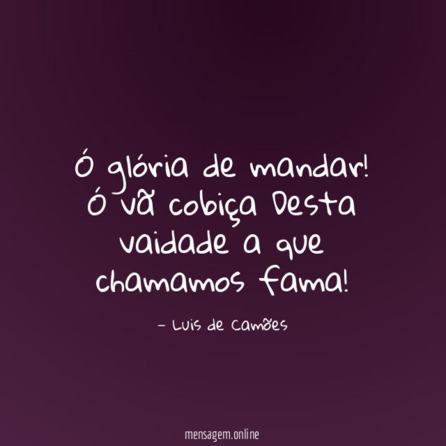 Ó glória de mandar