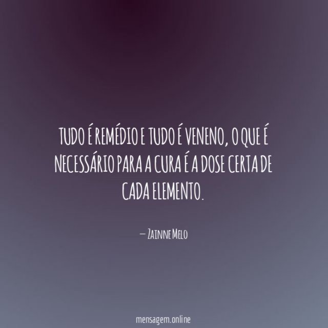 Tudo é remédio e tudo é veneno