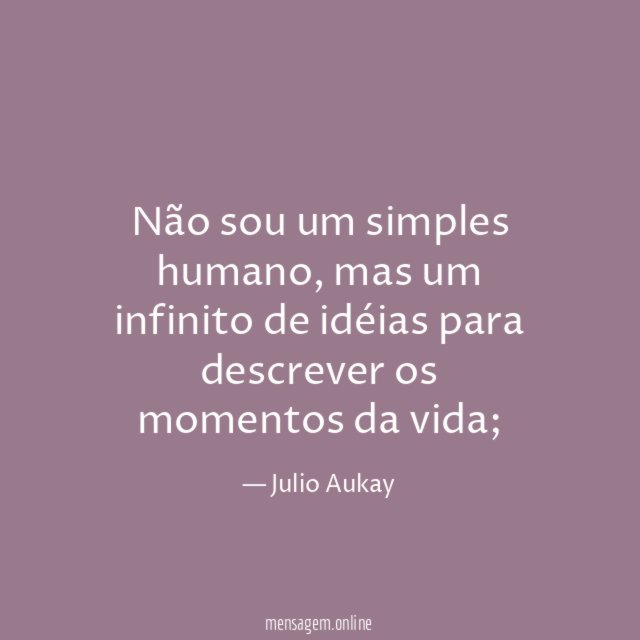 Não sou um simples humano