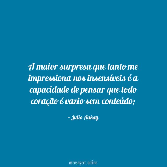 A maior surpresa que tanto me impressiona nos