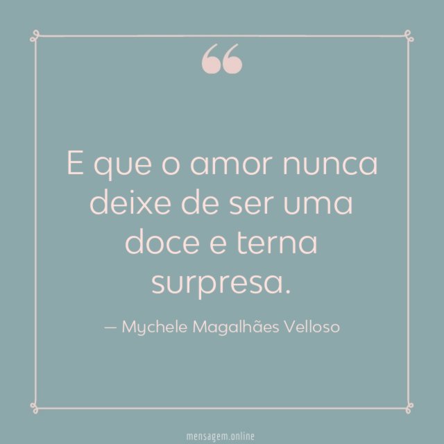E que o amor nunca deixe de ser