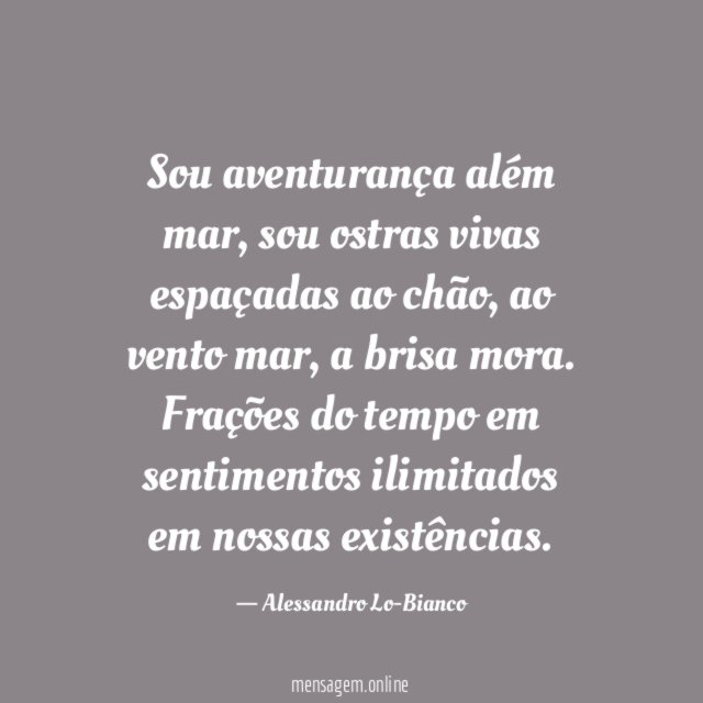 Sou aventurança além mar