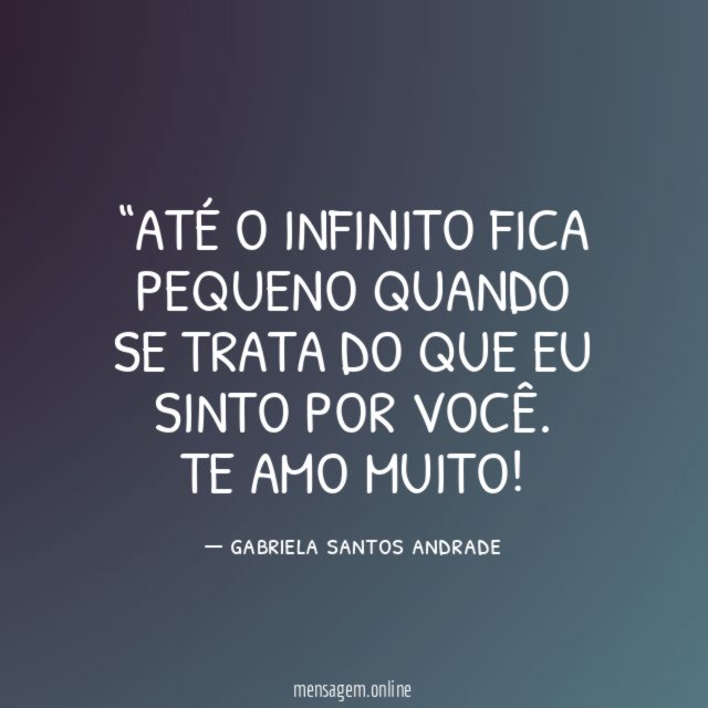 Até o infinito fica pequeno quando se trata
