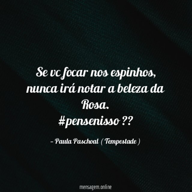 Se vc focar nos espinhos