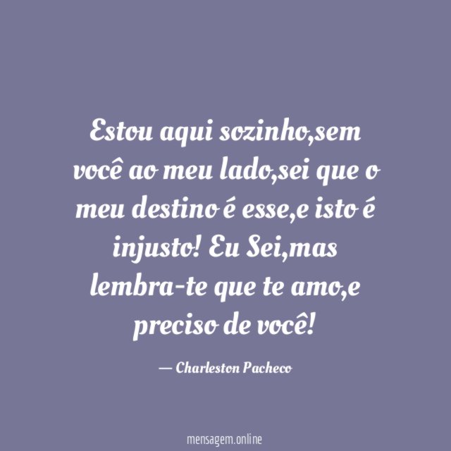 Estou aqui sozinho