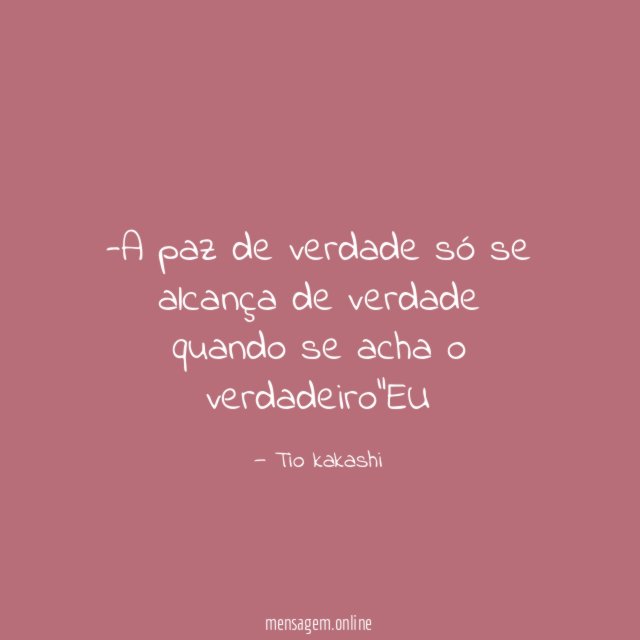 A paz de verdade só se alcança de